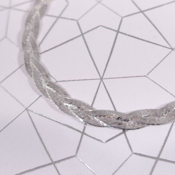 Sterling Silver Bracelet 3 Strand Braided - Picture 3 of 7